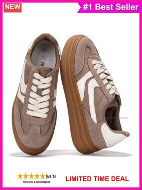 Platform Sneakers Lace-Up Memory Foam Water Resistant Women's Shoes